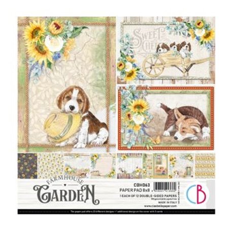 Colección Ciao Bella Farmhouse Garden Paper Pad 8x8 12 papeles