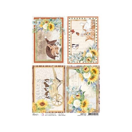 Papel de Arroz A4  Piuma Country life cards 21x29,7 cm