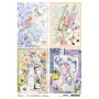 Papel de Arroz A4  Piuma Enchanted land cards 21x29,7 cm