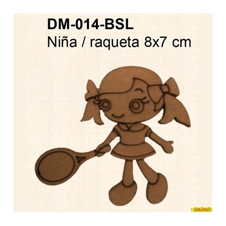 SILUETA NIÑA CON RAQUETA 8x7CM