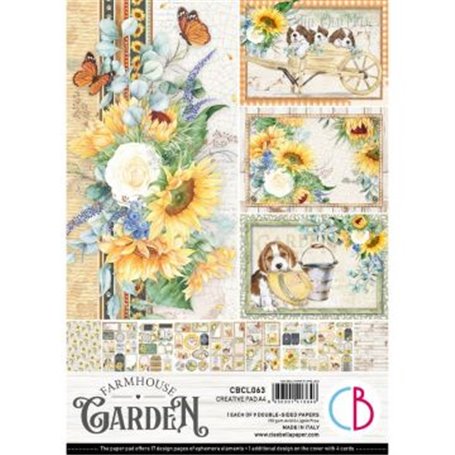 Colección Ciao Bella Farmhouse Garden  Creative Pad A4 9 papeles de 21x29,7 cm