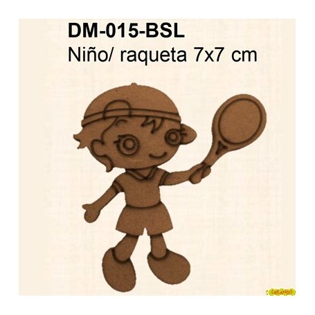 SILUETA NIÑO CON RAQUETA 7x7CM