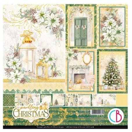 Colección Ciao Bella Sparkling Christmas Paper Pad 12x12 12 papeles