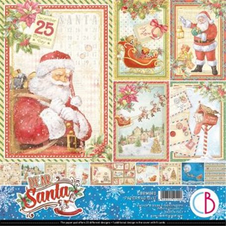 Colección Ciao Bella Dear Santa Paper Pad 12x12 12 papeles