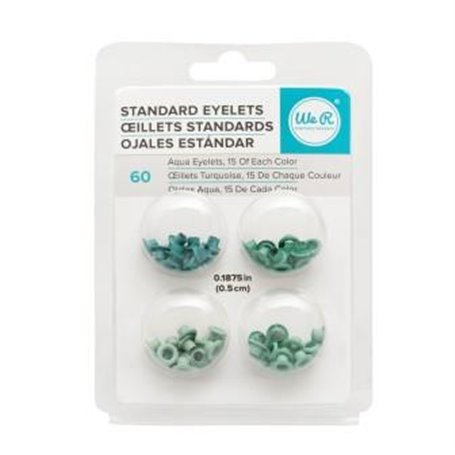 60 Eyeletes Color Aqua We R Memory Keepers (15 cada color)