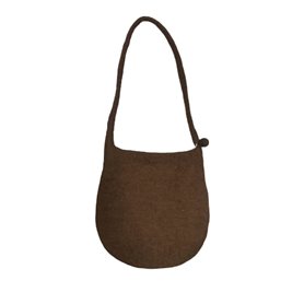 Bolso de Fieltro Marrón con Cremallera