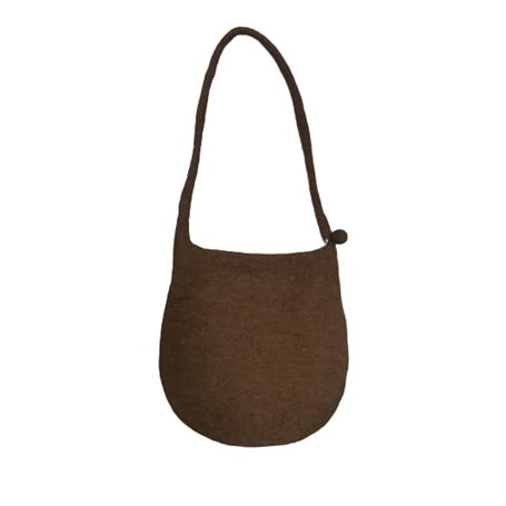 Bolso de Fieltro Marrón con Cremallera