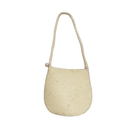 Bolso de Fieltro Crema con Cremallera