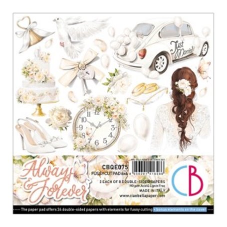 Colección Ciao Bella Always & Forever Fussy Cut Pad 6"x6" 15x15cm