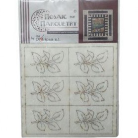 Mosaico en Madera Hojas 3 Blanco 13x13cm