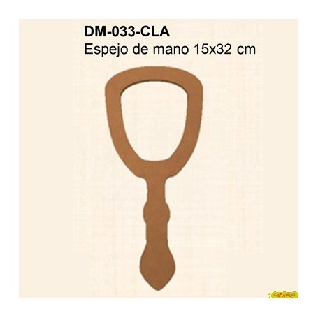 ESPEJO MADERA MDF DE MANO, PARA DECORAR 15x32CM