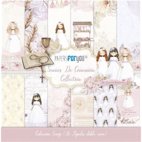 Colección 36 Pap Scrap 30x30 "Sueños de Comunión Niña"