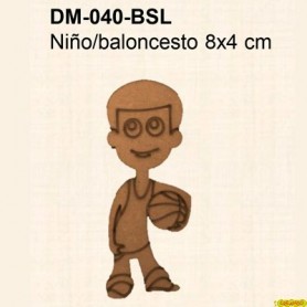 SILUETA NIÑO BALONCESTO 8x4CM