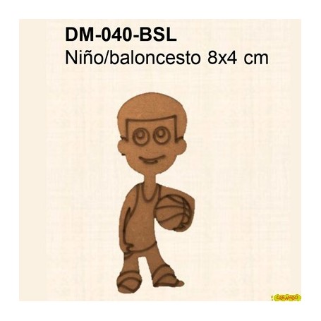 SILUETA NIÑO BALONCESTO 8x4CM