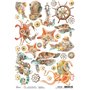 Papel de Arroz A4 Sea Life Elements 