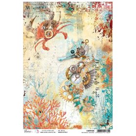 Papel de Arroz A4 Mechanical Seahorse