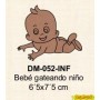 SILUETA BEBE GATEANDO NIÑO 6´5x7´5CM