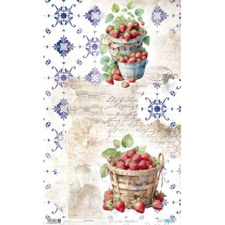 Papel De Arroz "Strawberry IV"33x54cm