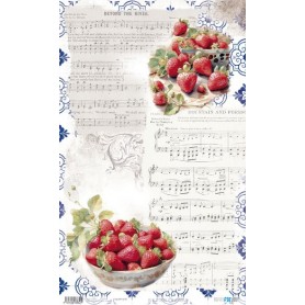 Papel De Arroz "Strawberry VI"33x54cm