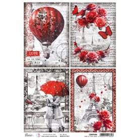 Papel de Arroz A4 Paris Je T´Aime Cards