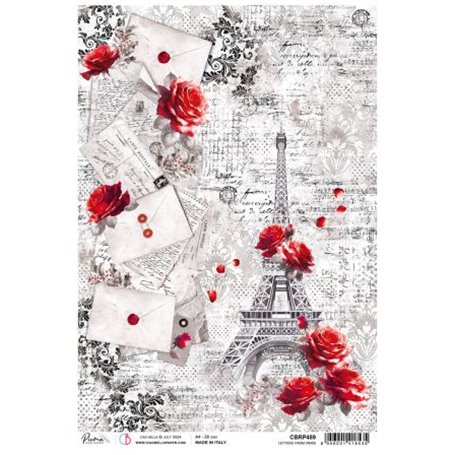 Papel de Arroz A4 Letters from Paris