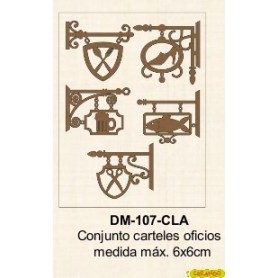 CONJUNTO SILUETAS CARTELES OFICIOS 6x6CM aprox