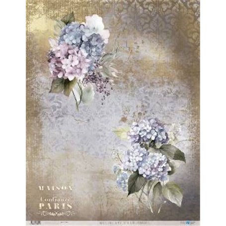 Papel De Arroz La Petite Vie En Fleurs Hydrangeas III 54x70cm