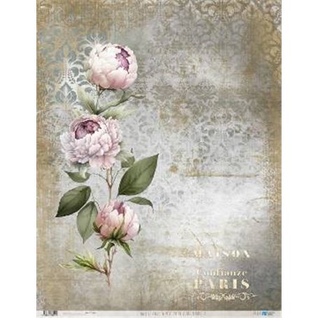 Papel De Arroz La Petite Vie En Fleurs Peonies III 54x70cm