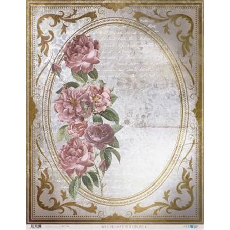 Papel De Arroz La Petite Vie En Fleurs Roses VI 54x70cm