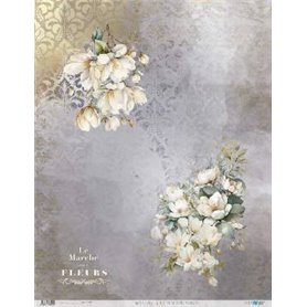 Papel De Arroz La Petite Vie En Fleurs Magnolias I 54x70cm