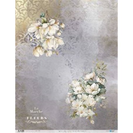 Papel De Arroz La Petite Vie En Fleurs Magnolias I 54x70cm