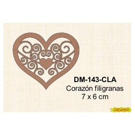 SILUETA CORAZON FILIGRANA 7x67x6CM