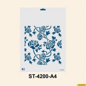 Plantilla Stencil DIN A4  Fondo Rosas 210x297 mm