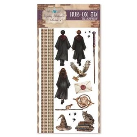  Rub On 3D Transfers Wizarding Adventure III 12x25cm