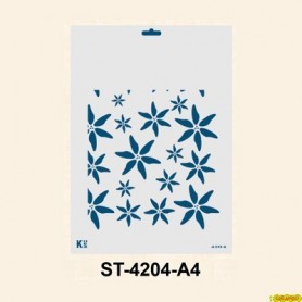 Plantilla Stencil DIN A4  Fondo Magnolias Sueltas 210x297 mm