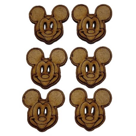 Botones DM Ratoncito Riendo 3cm. 6 Und.