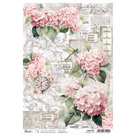 Papel de Arroz A4 Tierra de hortensias
