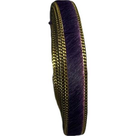 Piel potro con ribete oro 14mm Morado (se vende por cm)