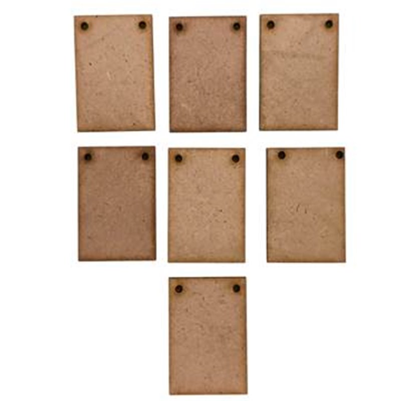 Set 7 Banderines Rectangular 3x4 cm. Cortando Trazos
