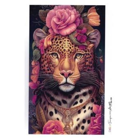 Transfers Colors Ani Arts Jaguar Flores 20x30cm