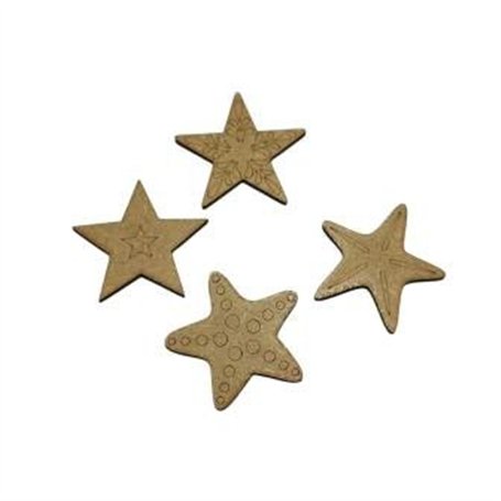 Conjunto Siluetas 4 Estrellas de Mar Dm. 5x5 cm