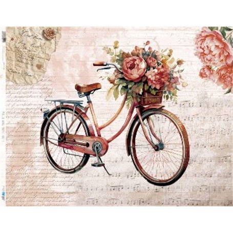 Papel De Arroz Vintage bike II 54x70cm