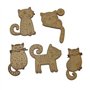 Conjunto Siluetas Dm Gatos 5 Und. 5cm. Alto Aprox.