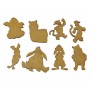 Conjunto Siluetas DM "POO". 8 piezas.