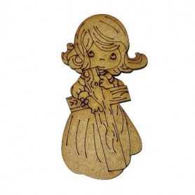 Niña con Cruz en DM. 5,5x8cm.