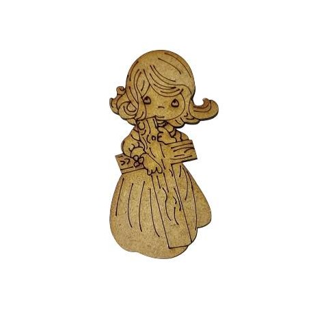 Niña con Cruz en DM. 5,5x8cm.