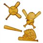 Conjunto Siluetas Beisbol 4 piezas.