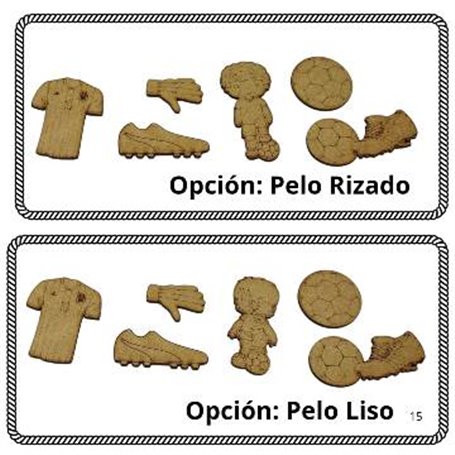 Conjunto DM Fútbol 6 piezas ( a elegir niño pelo rizado o liso)