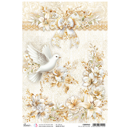 Papel de Arroz A4 El lirio y la paloma.