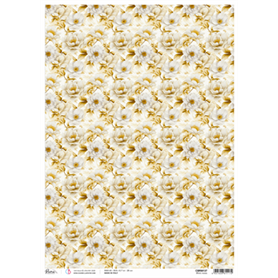 Papel de Arroz Rosas Blancas A3